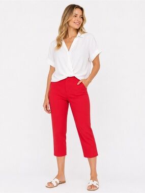 Banana Republic White Wrap-Front Blouse